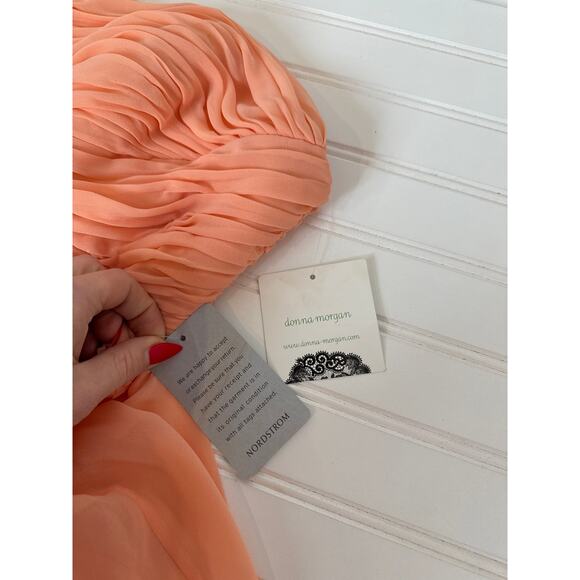 NWT Donna Morgan Peach Short Cocktail Dress Strapless Bridesmaid Wedding Sze 18 - Picture 8 of 8